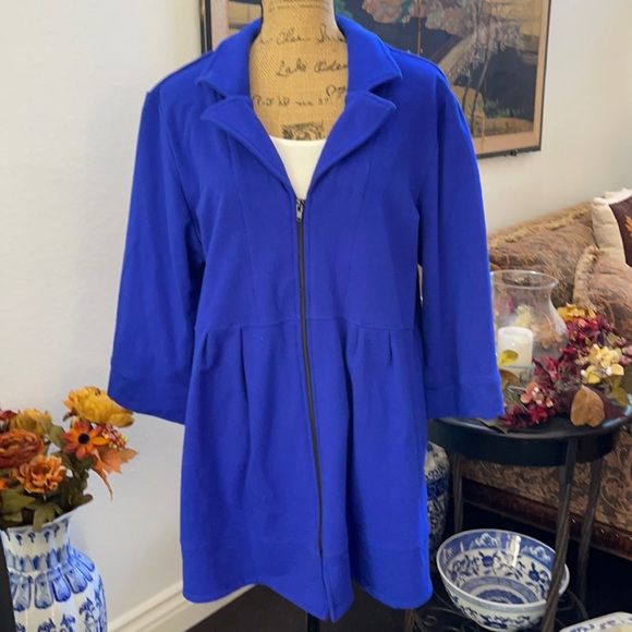 Oso Casuals Jackets & Blazers - Elegant Royal Blue Women's Trench Coat